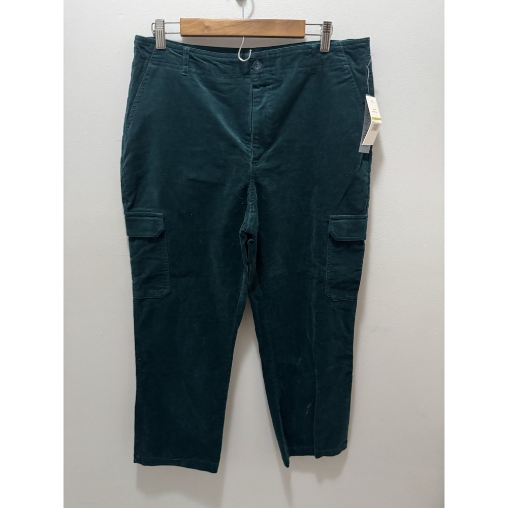 nanette‎ lepore Cargo Corduroy Crop Pants Green Size 14 NWT